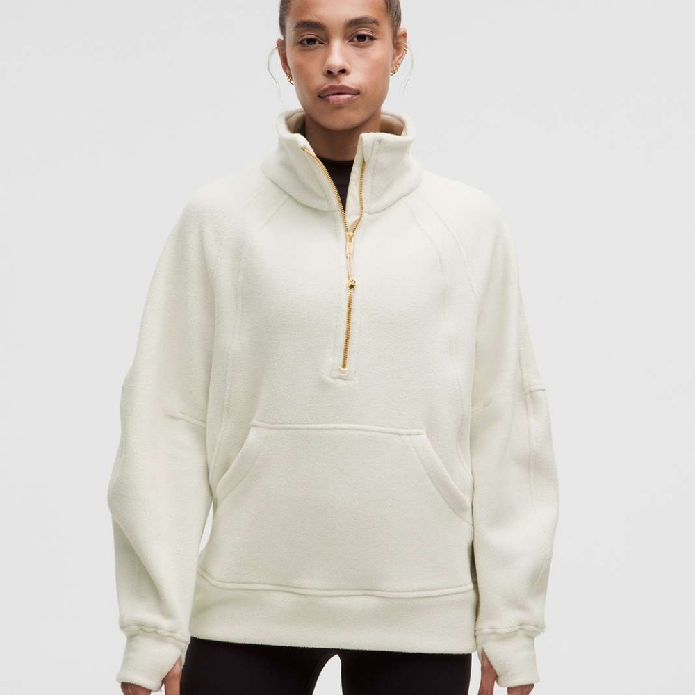 lululemon athletica Cream Half-Zip Fleece Pullover